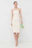 Сукня Patrizia Pepe колір бежевий midi облягаюча (3106662)