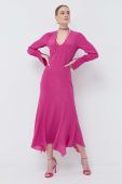 Шовкова сукня Patrizia Pepe колір рожевий maxi пряма