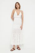 Бавовняна сукня Patrizia Pepe колір білий maxi розкльошена