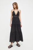 Бавовняна сукня Patrizia Pepe колір чорний maxi розкльошена (3181937)