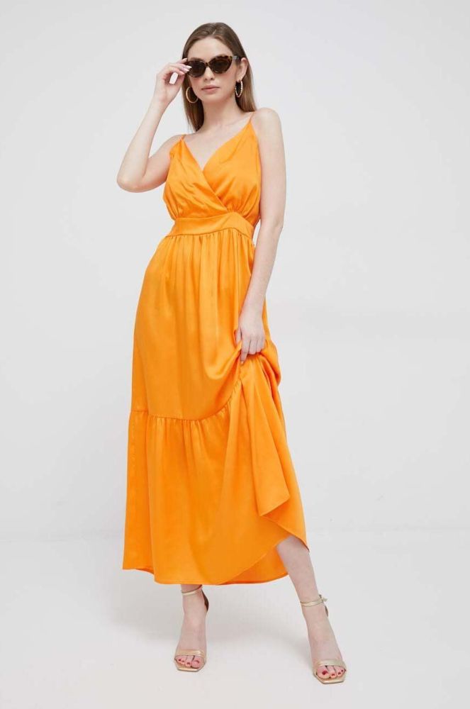 Сукня Artigli колір помаранчевий maxi розкльошена