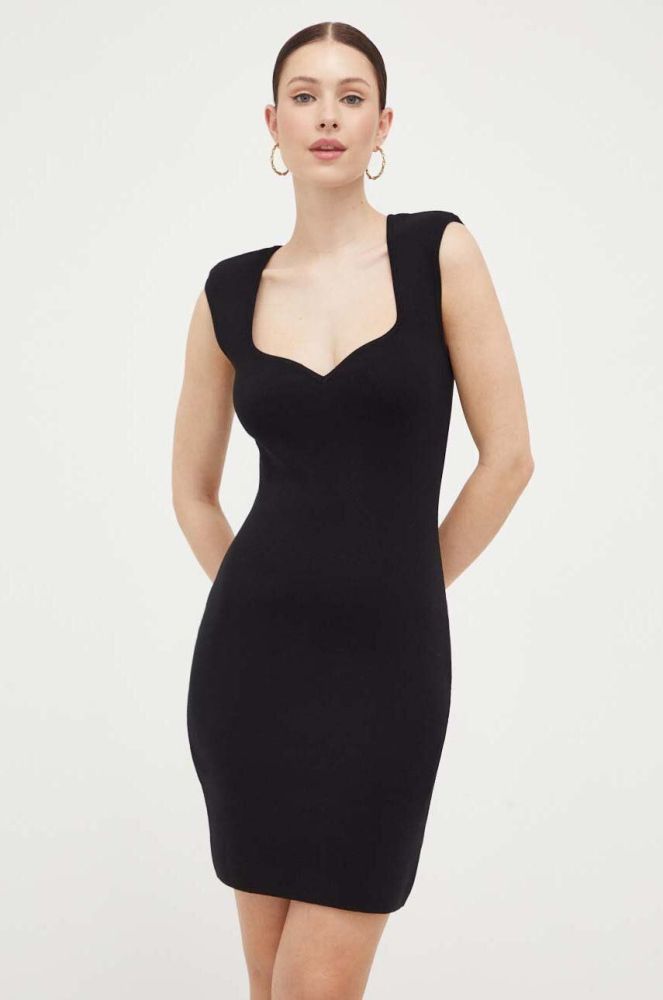 Сукня Morgan колір чорний mini облягаюча (3207848)