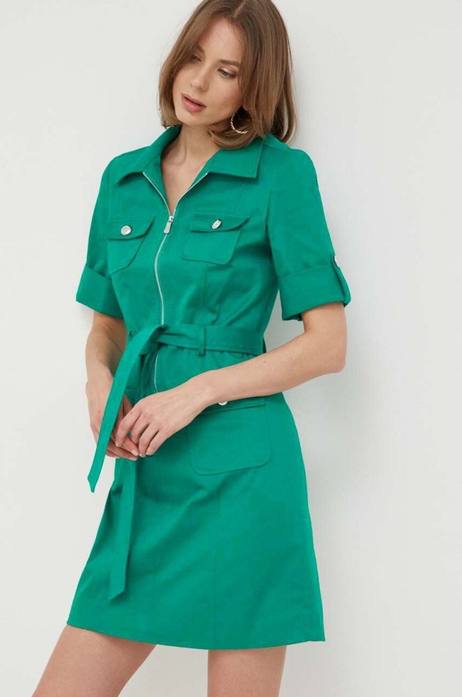 Сукня Morgan колір зелений midi облягаюча