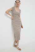 Сукня Volcom колір бежевий maxi облягаюча