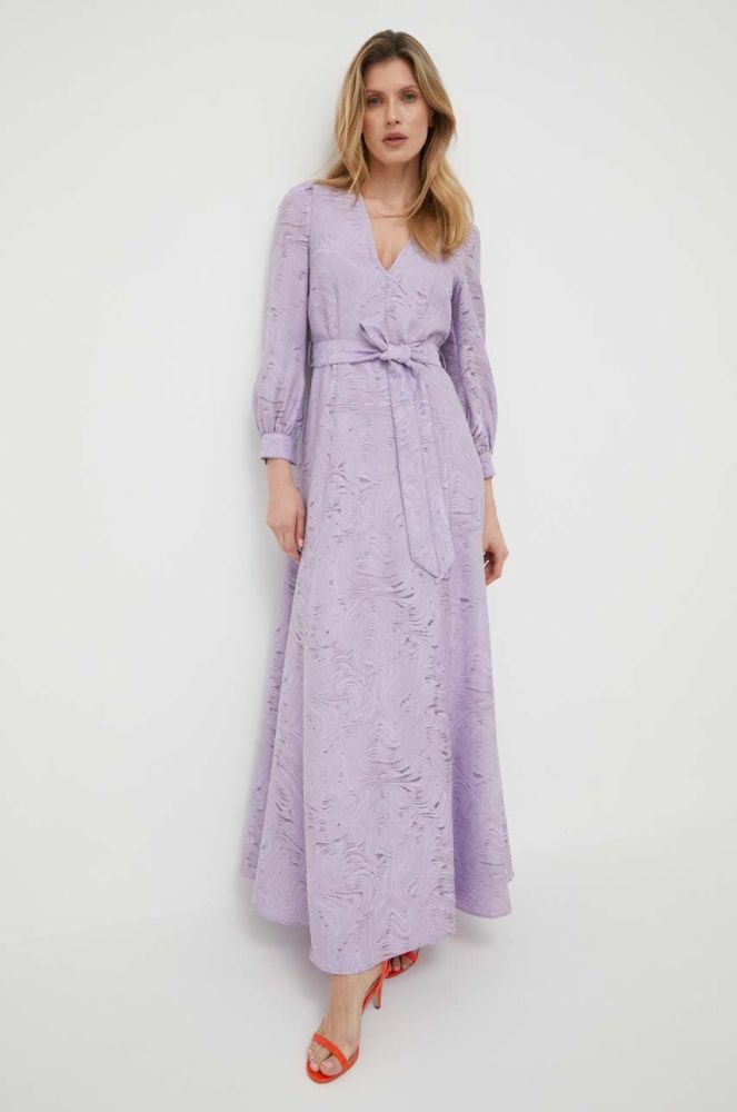 Сукня Ivy Oak колір фіолетовий maxi розкльошена
