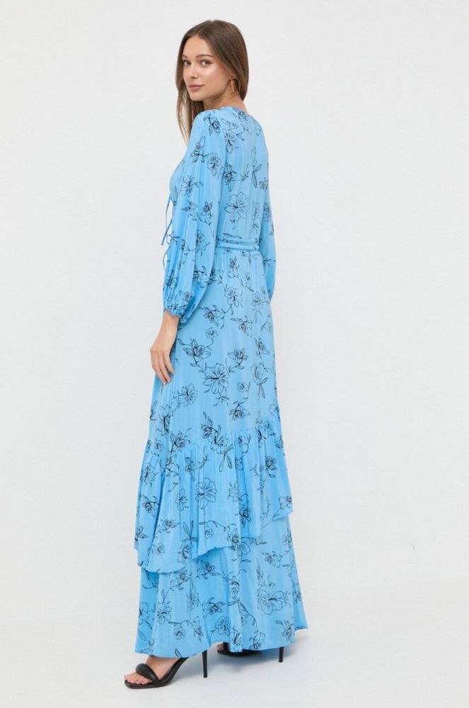 Сукня Ivy Oak maxi розкльошена колір блакитний фото 3