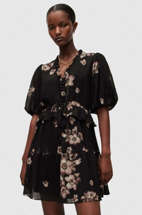 Сукня AllSaints колір чорний mini розкльошена (3153460)