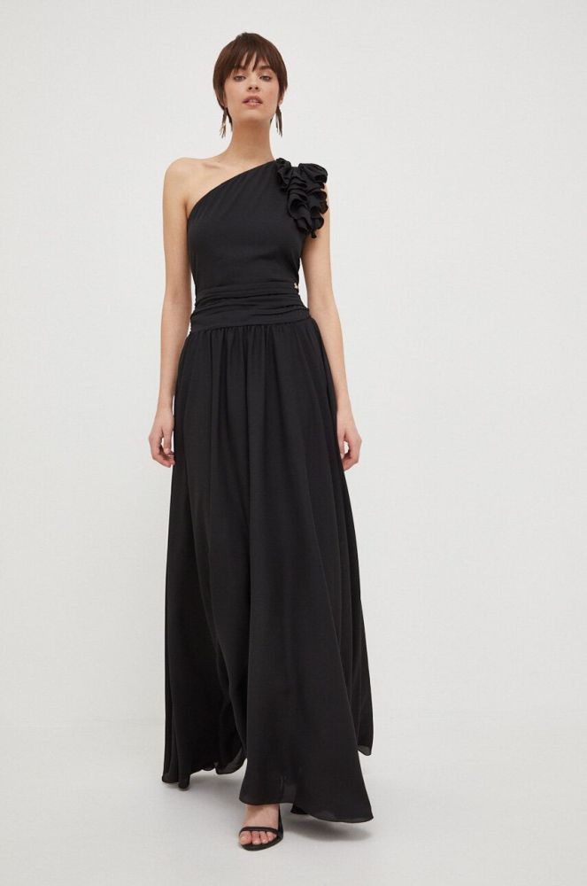 Сукня Artigli колір чорний maxi розкльошена (3213219)