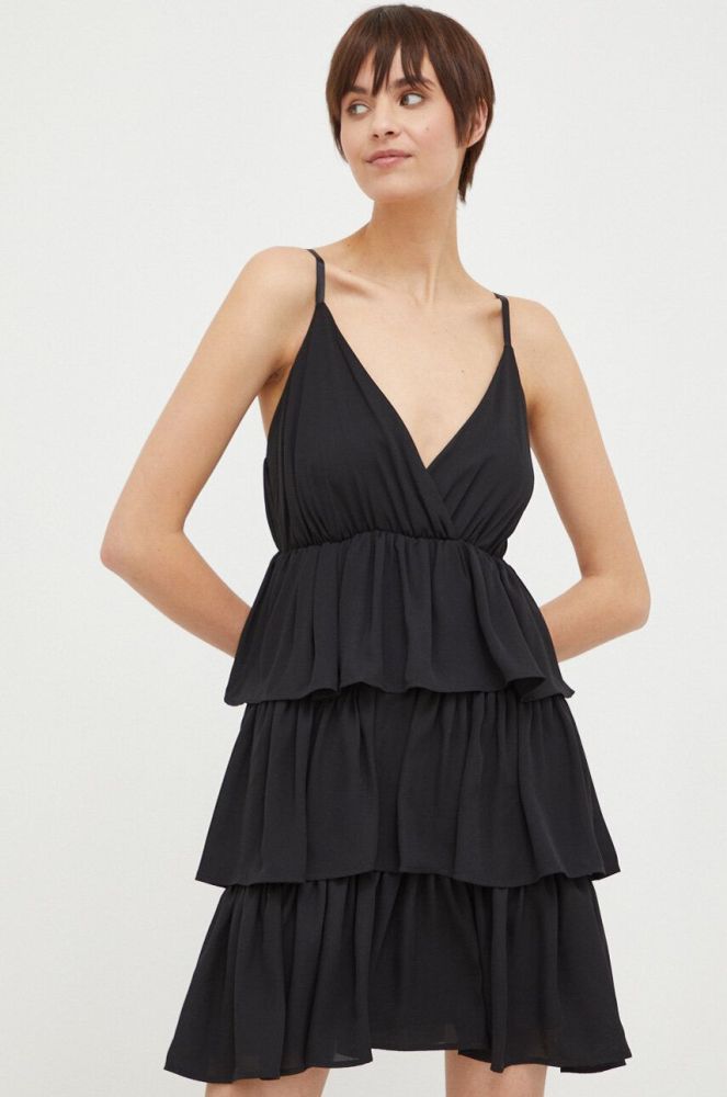 Сукня Artigli колір чорний mini розкльошена (3214414)