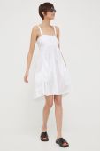 Бавовняна сукня Artigli колір білий mini розкльошена