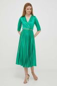 Сукня Artigli колір зелений midi розкльошена