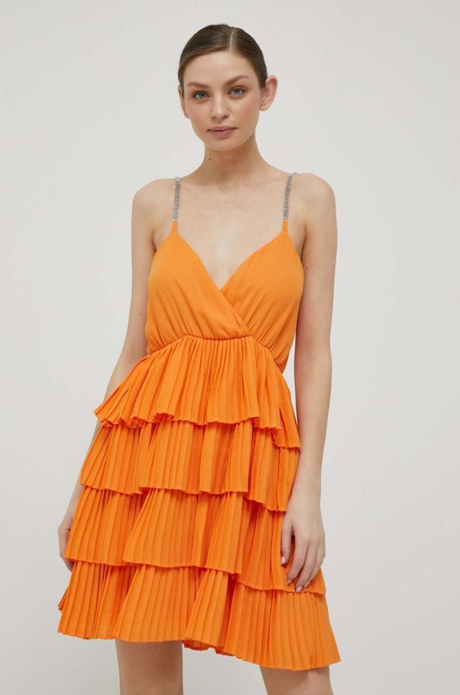 Сукня Artigli колір помаранчевий mini розкльошена (3251313)