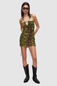 Сукня AllSaints колір зелений mini облягаюча