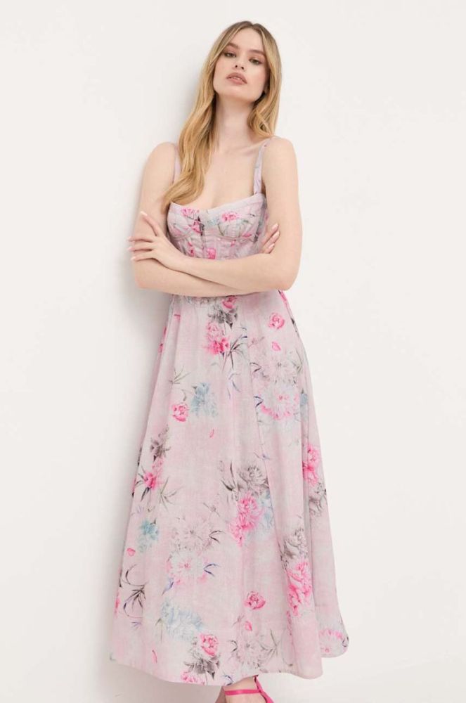 Сукня Bardot maxi розкльошена колір барвистий (3320387) фото 3