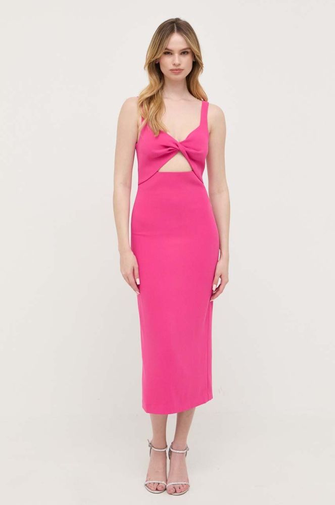 Сукня Bardot колір рожевий midi облягаюча (3320401)