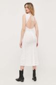 Сукня Bardot колір білий midi пряма