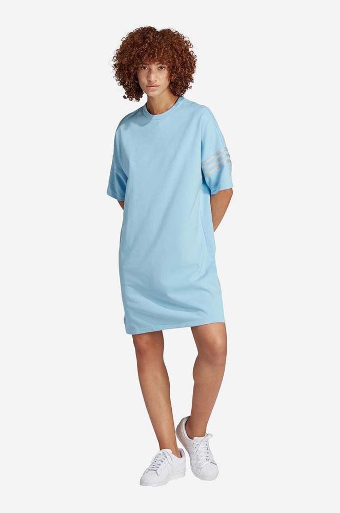 Сукня adidas Originals Adicolor Neuclassics Tee Dress mini oversize IB7308-blue колір блакитний