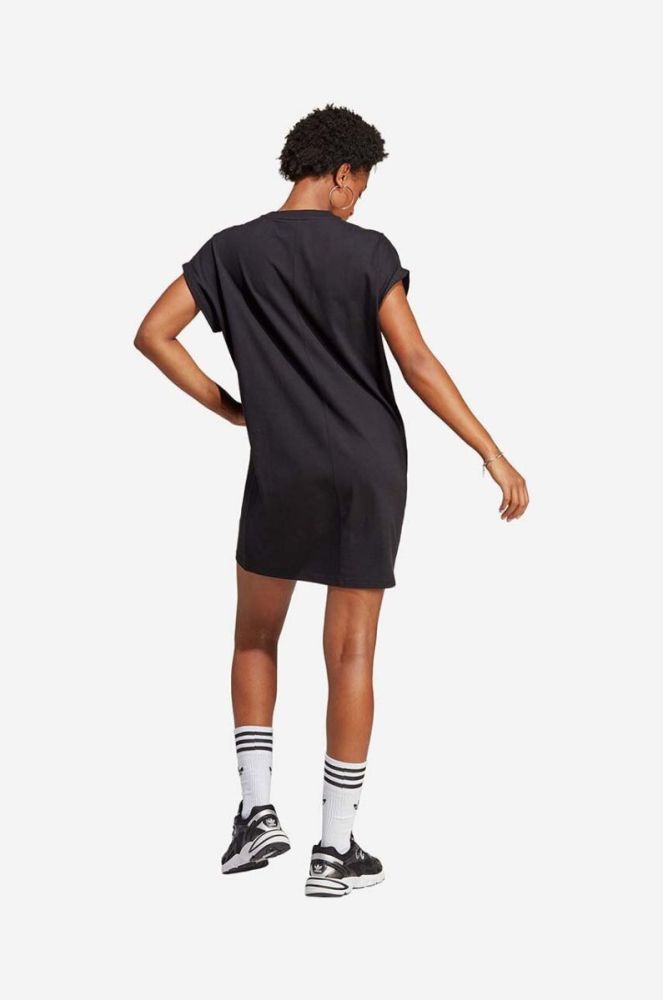 Бавовняна сукня adidas Originals колір чорний mini пряма IC5483-black фото 2