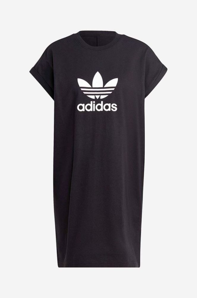 Бавовняна сукня adidas Originals колір чорний mini пряма IC5483-black фото 3