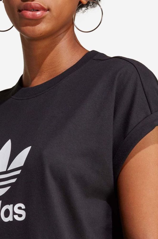 Бавовняна сукня adidas Originals колір чорний mini пряма IC5483-black фото 4