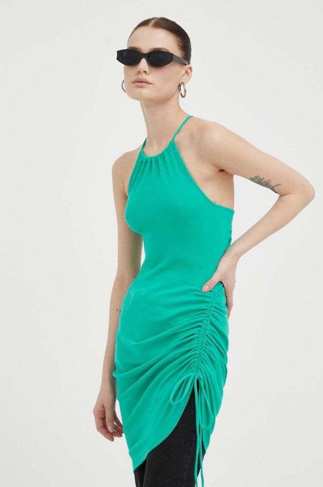Сукня Gestuz колір зелений mini облягаюча (3258110)