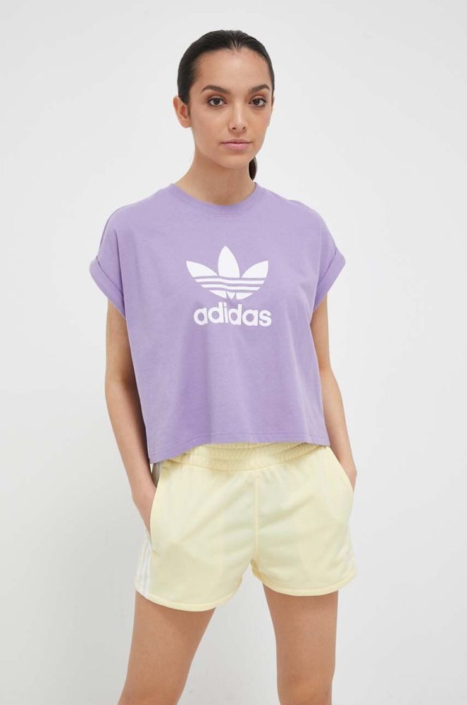 Бавовняна футболка adidas Originals колір фіолетовий (3323088)