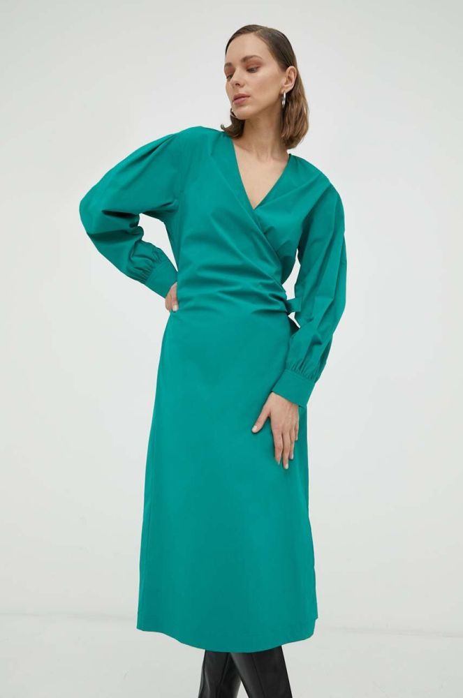 Сукня 2NDDAY колір зелений midi пряма