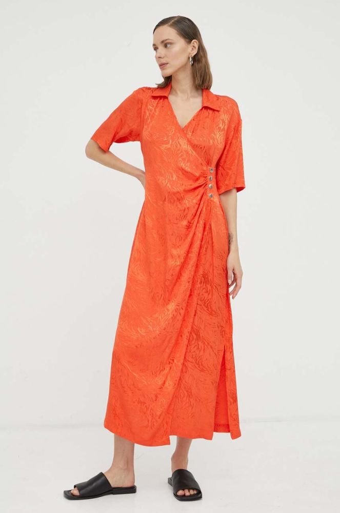 Сукня 2NDDAY колір помаранчевий maxi розкльошена