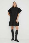 Бавовняна сукня 2NDDAY колір чорний mini розкльошена