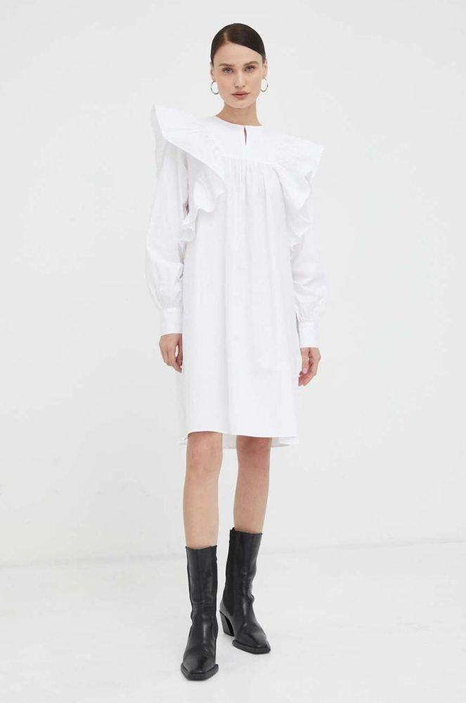 Бавовняна сукня 2NDDAY колір білий mini пряма