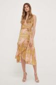 Сукня Morgan колір жовтий midi розкльошена
