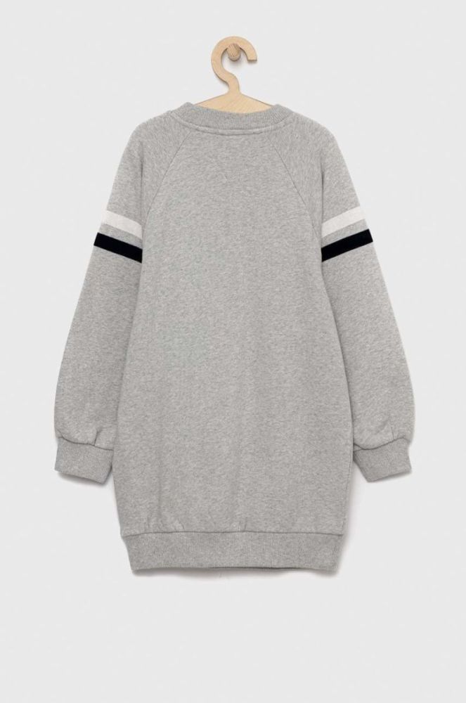 Дитяча бавовняна сукня Tommy Hilfiger колір сірий midi пряма фото 2