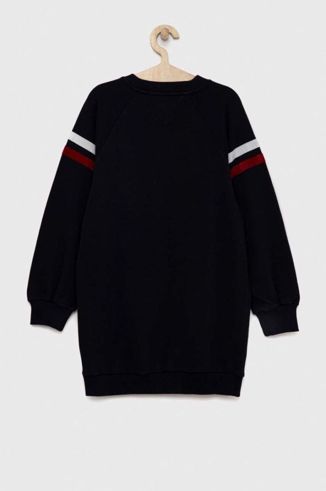 Дитяча бавовняна сукня Tommy Hilfiger колір синій midi пряма фото 2