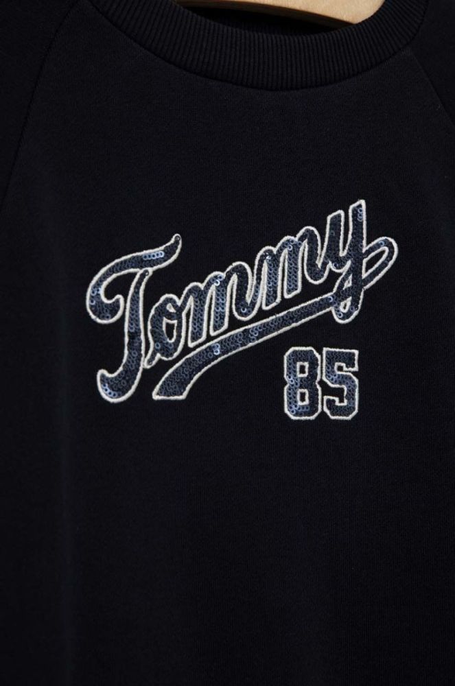 Дитяча бавовняна сукня Tommy Hilfiger колір синій midi пряма фото 3