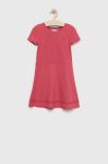 Дитяча сукня Tommy Hilfiger колір рожевий midi розкльошена