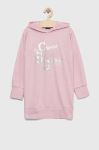 Дитяча бавовняна сукня Guess колір рожевий midi пряма (2885707)