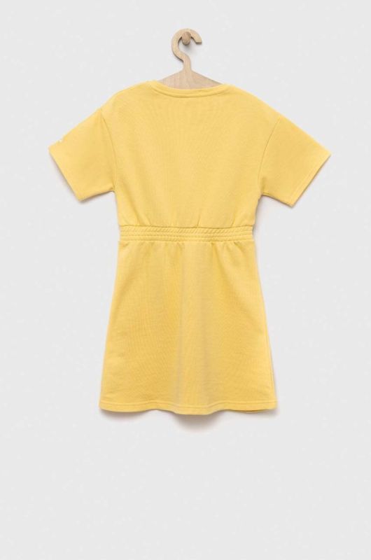 Дитяча бавовняна сукня Pepe Jeans PJL GJ Non-denim колір жовтий mini розкльошена фото 2