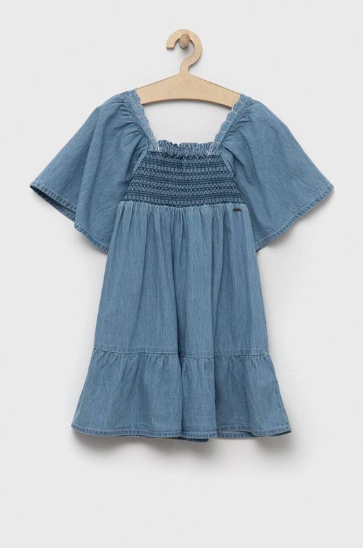 Дитяча джинсова сукня Pepe Jeans Bay mini розкльошена колір блакитний