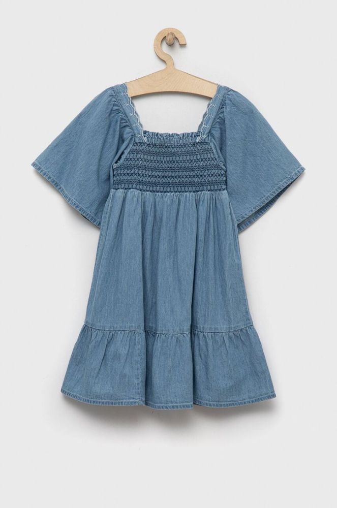 Дитяча джинсова сукня Pepe Jeans Bay mini розкльошена колір блакитний фото 2