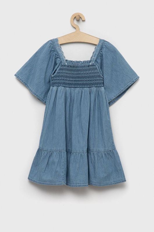 Дитяча джинсова сукня Pepe Jeans Bay mini розкльошена колір блакитний фото 2