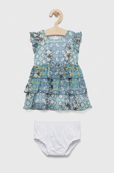 Сукня для немовлят Guess колір зелений mini розкльошена