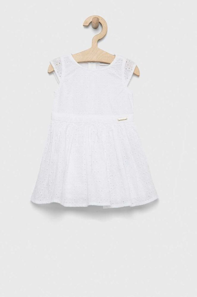 Дитяча бавовняна сукня Guess колір білий mini розкльошена (3078504) фото 2