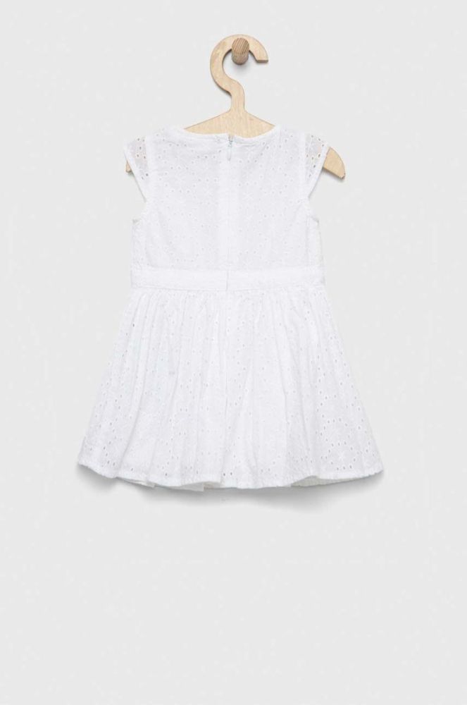 Дитяча бавовняна сукня Guess колір білий mini розкльошена (3078504) фото 4