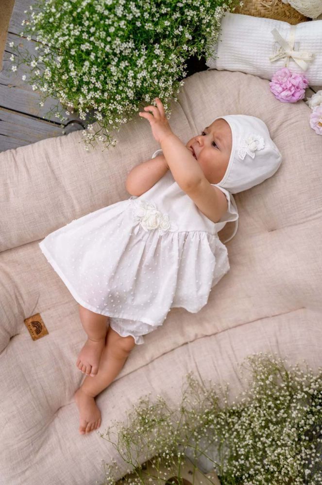 Дитяча бавовняна сукня Jamiks колір білий mini розкльошена (3020168)