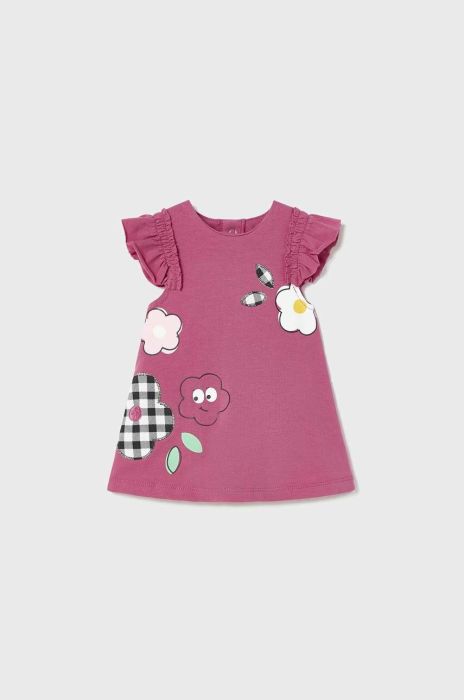 Сукня для немовлят Mayoral Newborn колір фіолетовий mini пряма