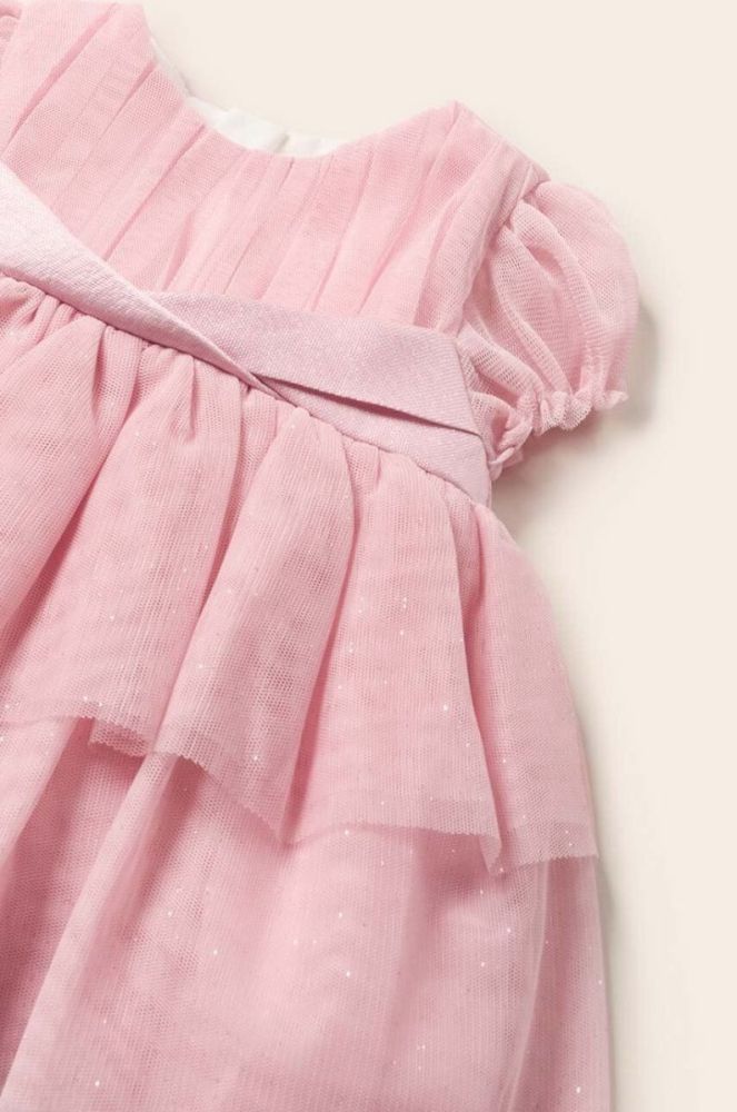 Дитяча сукня Mayoral Newborn колір рожевий mini розкльошена фото 3