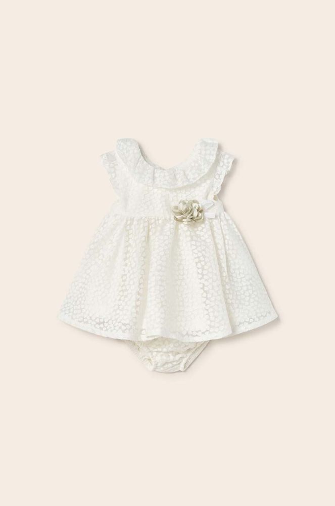 Дитяча сукня Mayoral Newborn колір бежевий mini розкльошена (3113677)