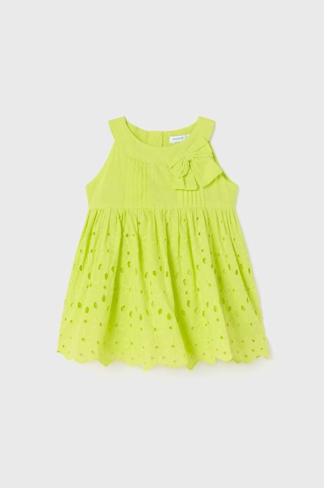 Дитяча бавовняна сукня Mayoral колір зелений mini розкльошена (2932054)