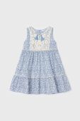 Дитяча бавовняна сукня Mayoral колір синій mini пряма