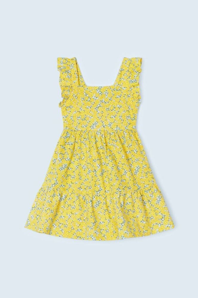 Дитяча бавовняна сукня Mayoral колір жовтий mini розкльошена (2944228) фото 3